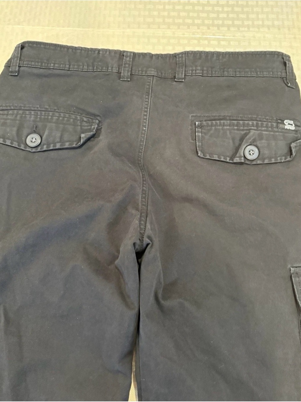 Y2K G-Star Raw Pants Size 34 Cargo Black Straight Leg Ankle Flood Pants - Picture 8 of 12